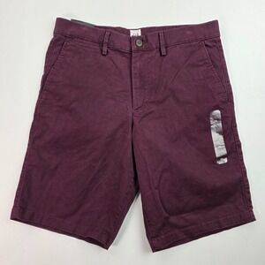 GAP Mens Essential Khakis Shorts Size 29 Maroon Flat Front Stretch Pockets NEW